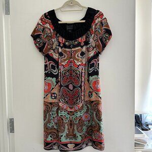 Anna Sui For Anthropologie Silk Kaleidoscope Pattern Dress Size 10